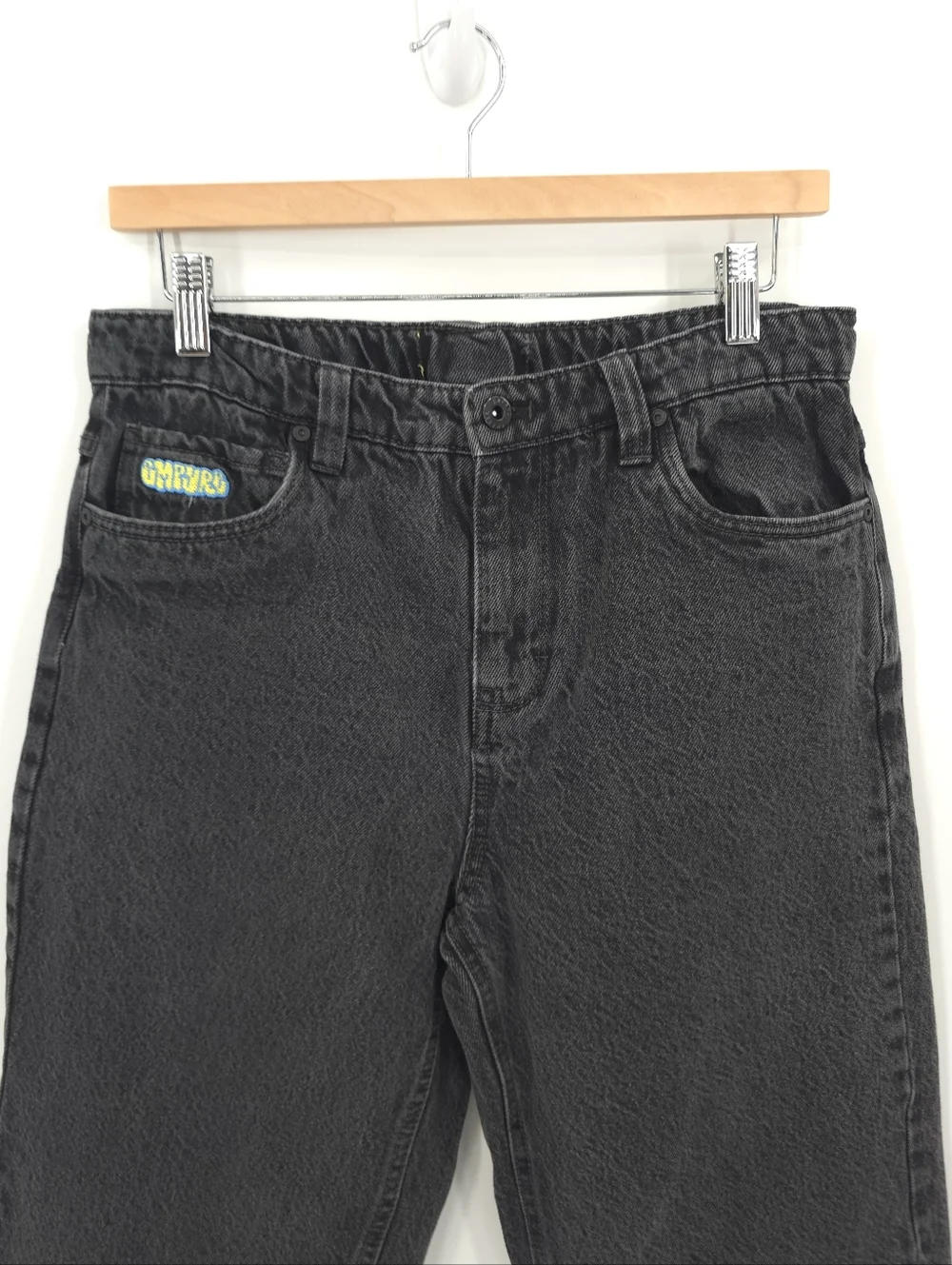 Empyre Kids Embroidered Loose Fit Black Jeans Denim Skater Streetwear Adjustable